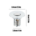 Sink Strainer Rebound Drain Plug Filter Metal Basin Pop-up Sink Filter With Hair Catcher Bathroom Sink Drain Stopper Strainer Oasis Select oblique round hole