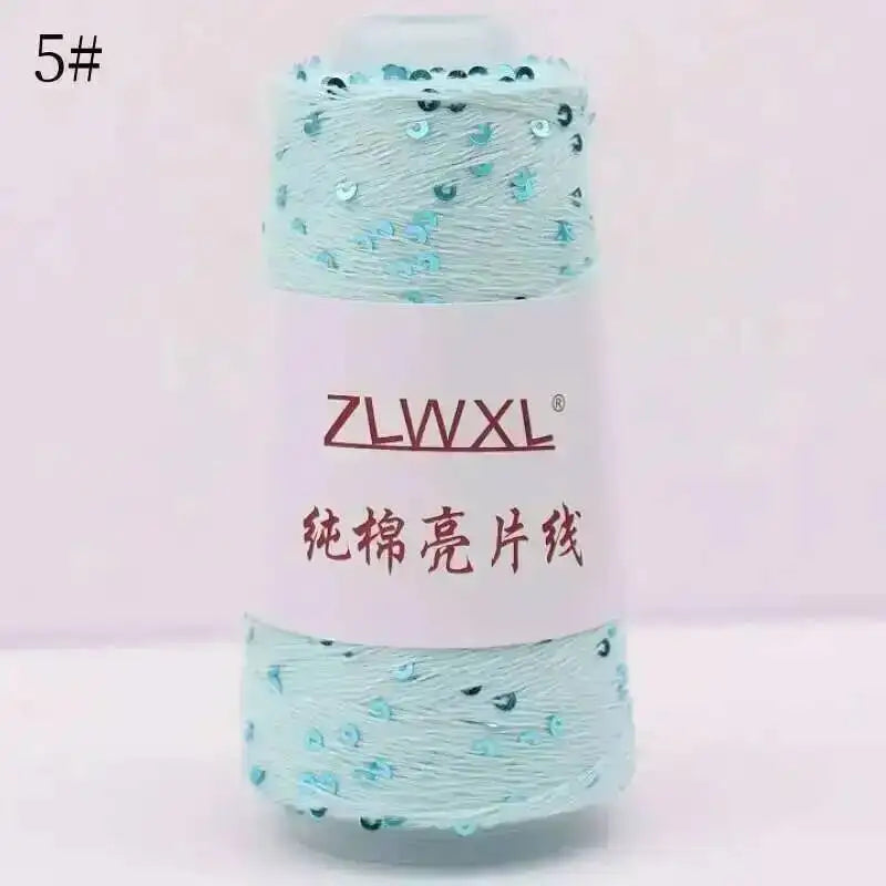 50g Sequin Cotton Yarn DIY Knitted Decoration Hand Crochet Ткань 400M 3mm Oasis Select 5