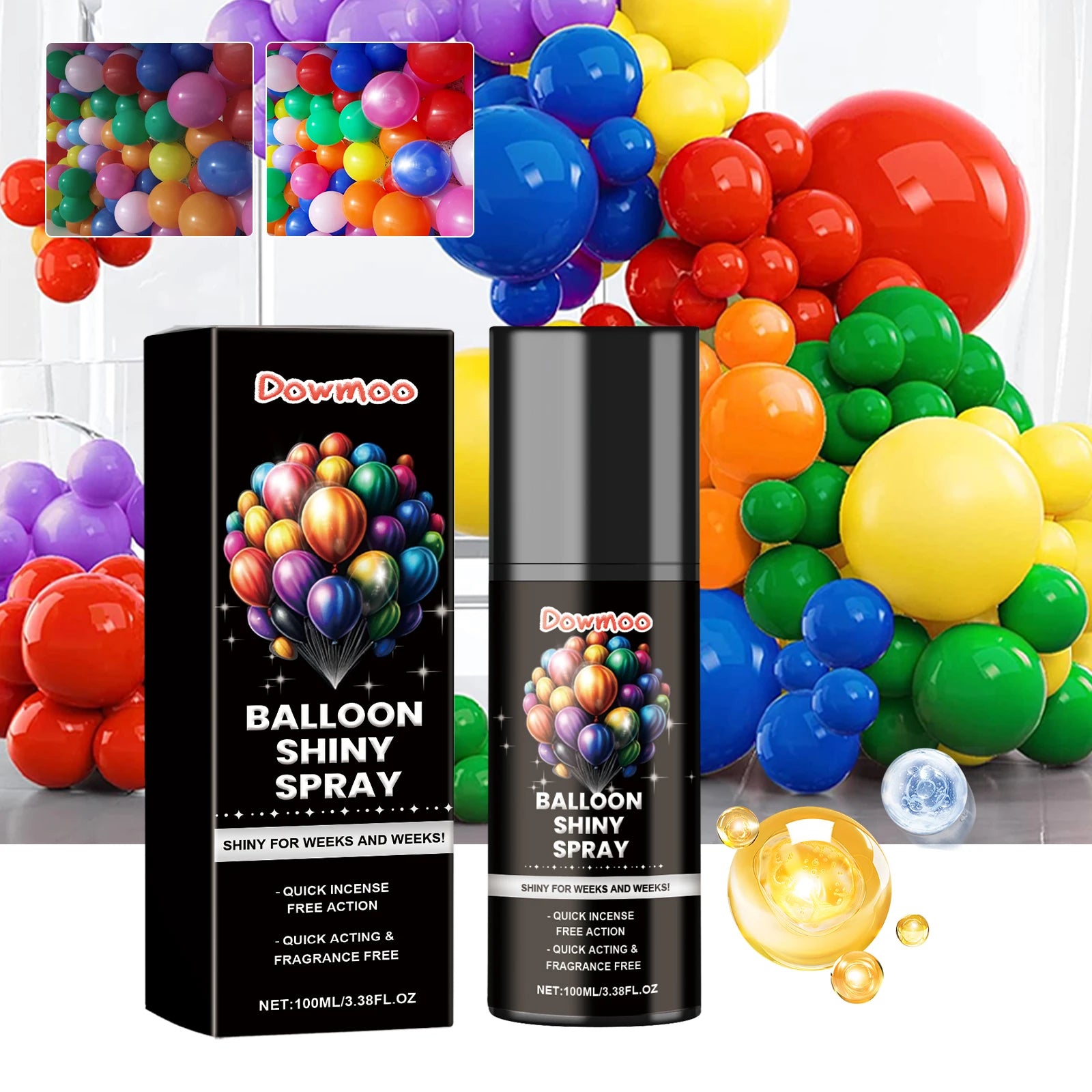 Balloon Shine Enhancer Spray Instant Gloss Polish Party Decoration Supplies Safe Formula Quick Dry For Birthday Wedding Events Oasis Select