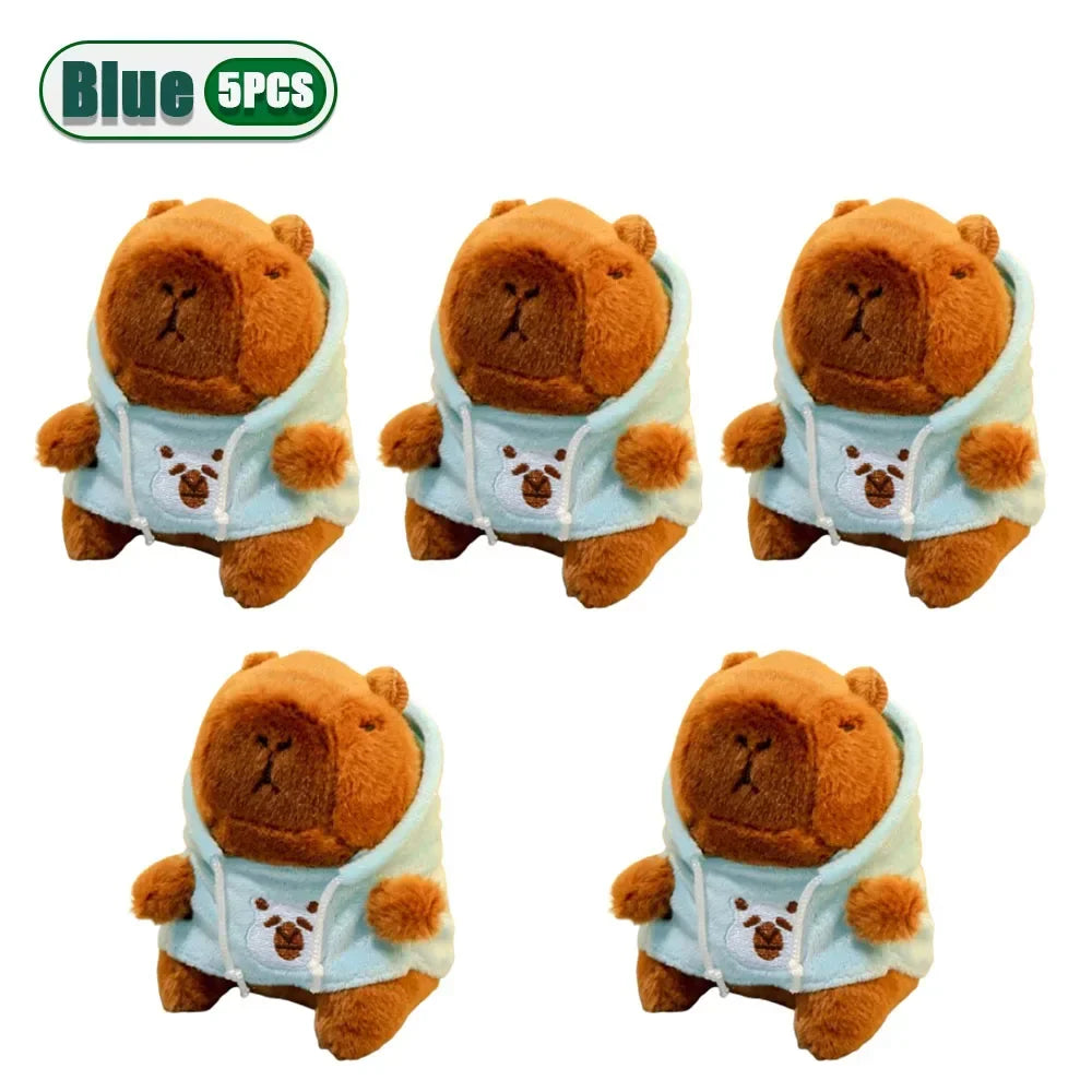 Cute Capybara Plush Pendant Water Dolphin Plush Toy Keychain Bag Charm Pendant Kids Birthday Gift Holiday Party Favor Accessorie Oasis Select Blue-5PCS