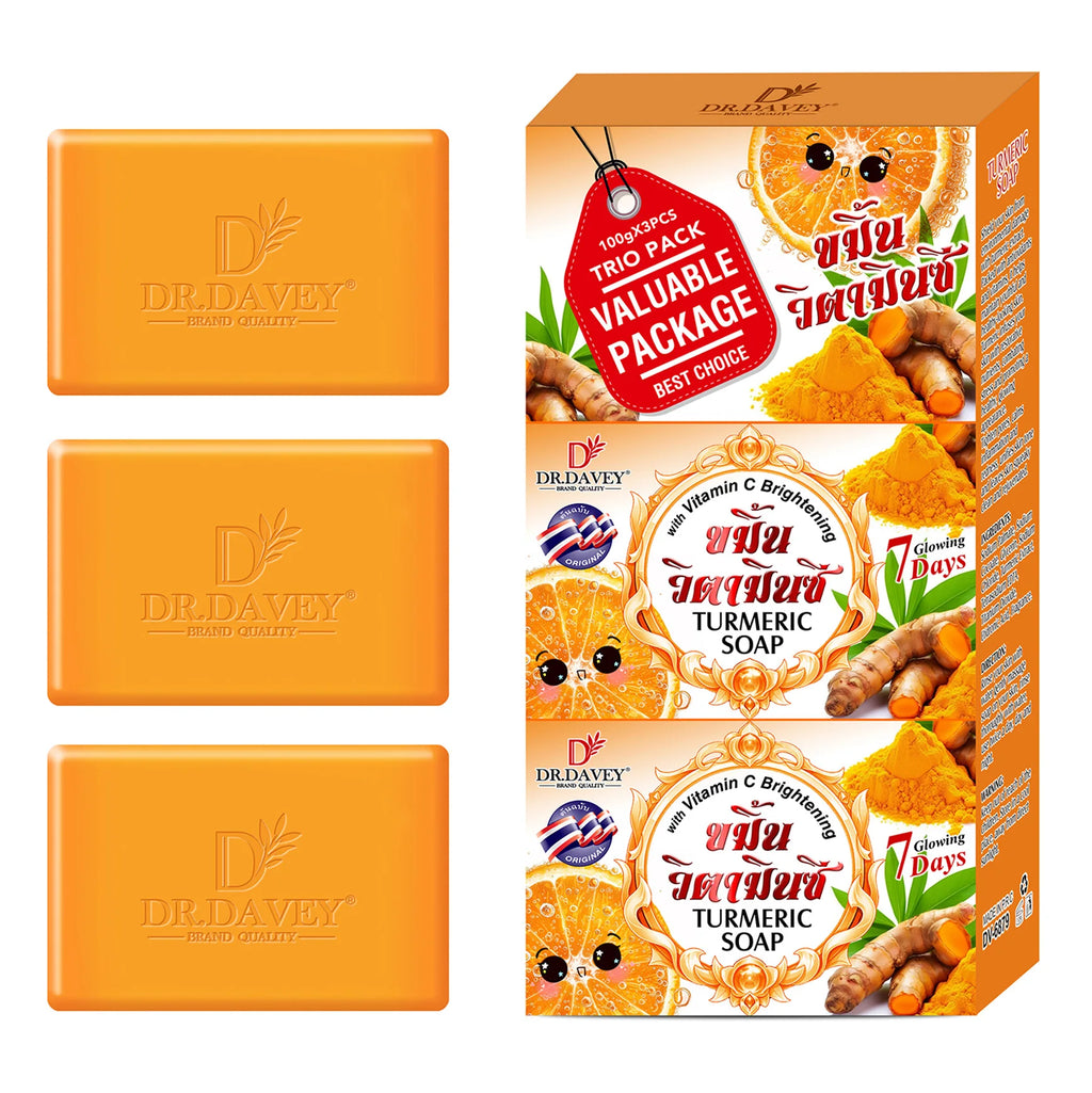 DR.DAVEY Turmeric Soap 3-Pack – Cleanse & Moisturize Skin