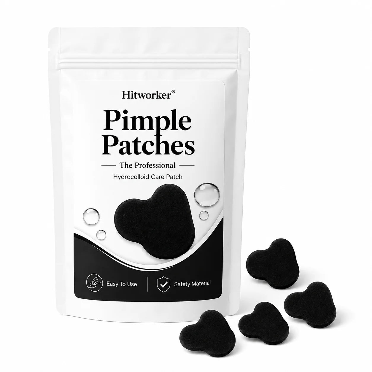 Black Hydrocolloid Pimple Patches, Cute Cloud Shape Acne Spot Stickers, Ultra-Thin Blemish Cover Patches for Daily Skincare Oasis Select