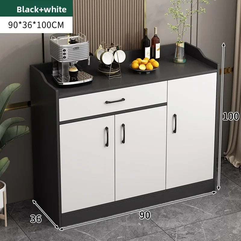 Multi-functional Household GoodsSide Cabinet, Kitchen Against The Wall, Large Capacity Storage Rack, Floor-to-ceiling Locker Oasis Select Black 3-1
