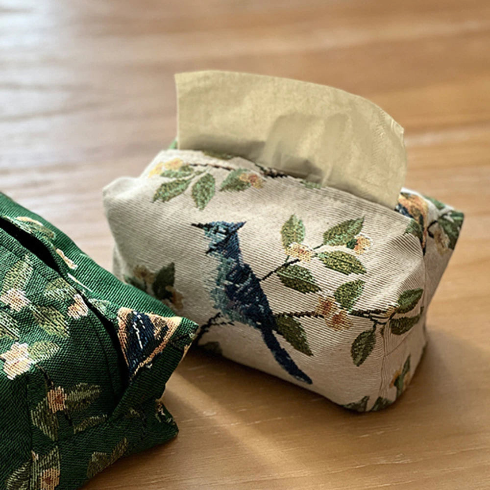 European Retro Jacquard Fabric Tissue Box Cover | Desktop