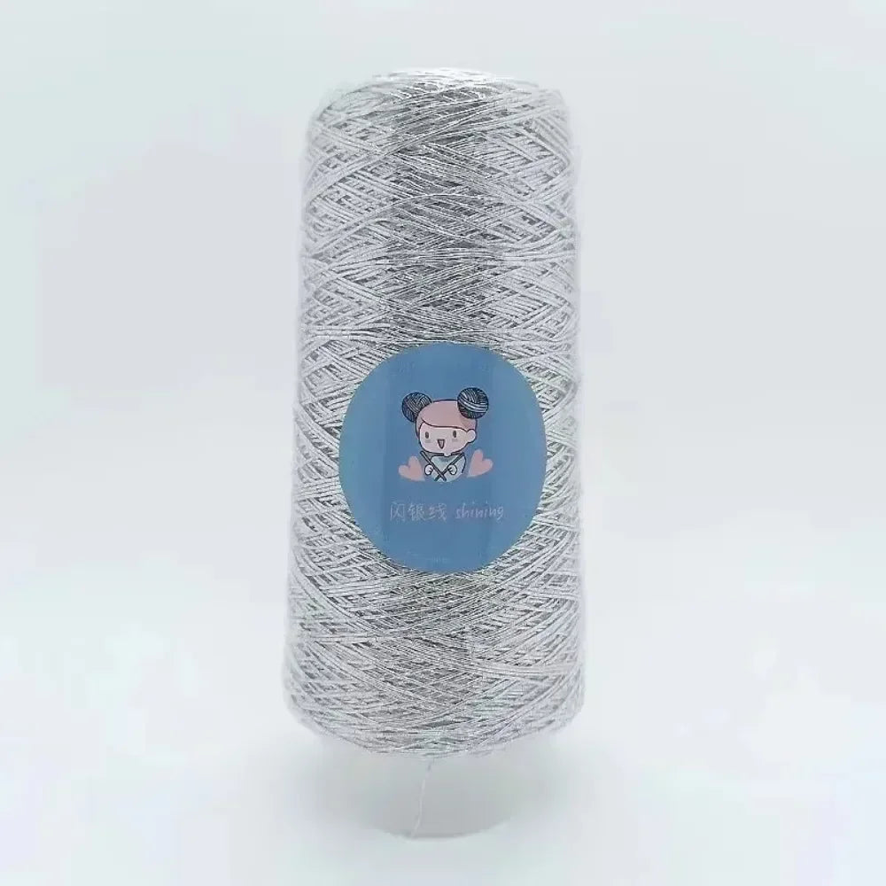 Silver Handmade Crochet Yarn Popular Style Woven Flash Core Wire 200g Ball for Small Bag Knitting Needle Craft Supply Oasis Select