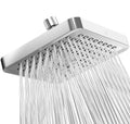 New 6 inches High Pressure Rain Shower Head with Arm 1min Installation Polished Chrome Rainfall Showerhead Anti-Clogging Nozzles Oasis Select Sliver
