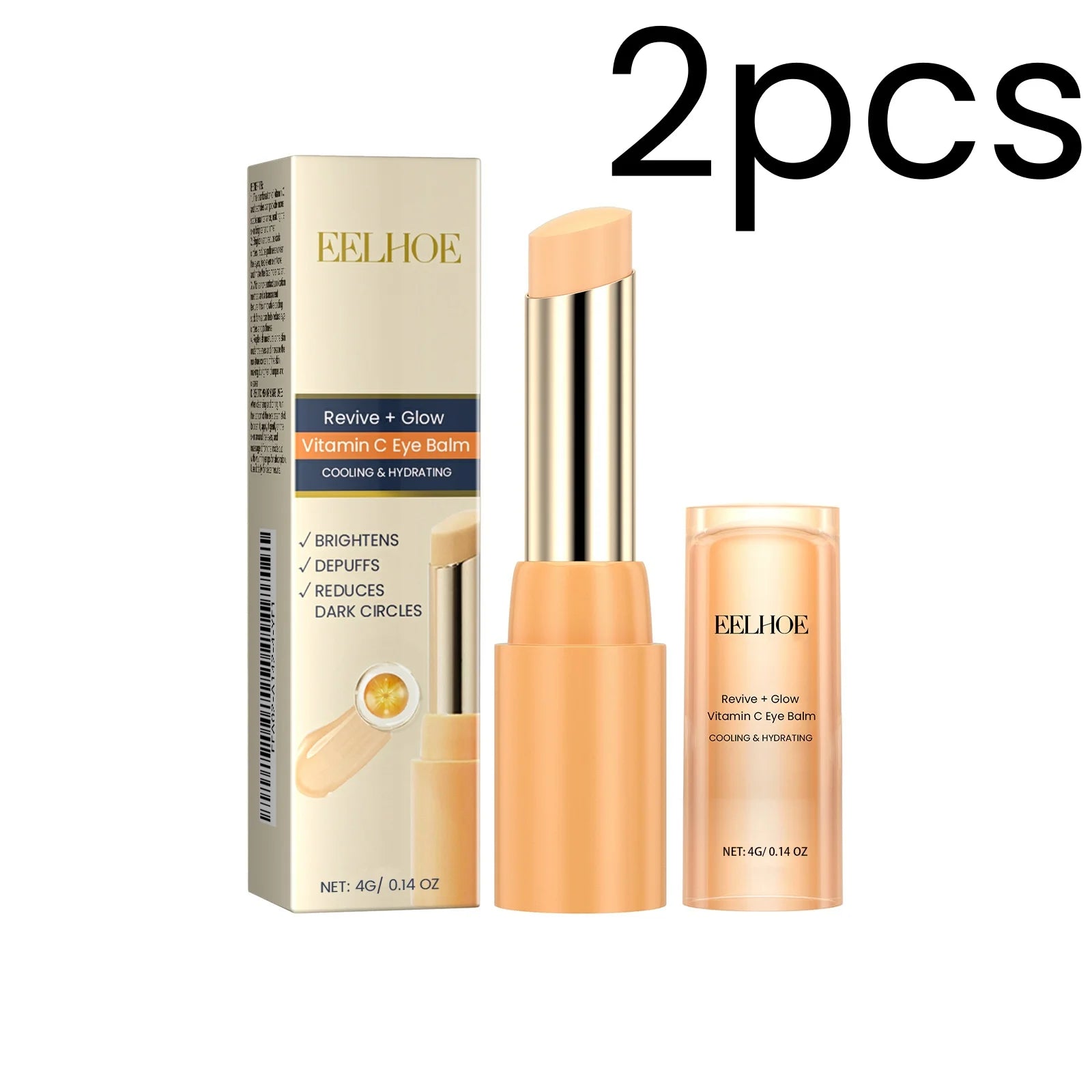 EELHOE Vitamin C Eye Balm Long Lasting Moisturizing Lifting Skin Rejuvenation Deep Nourishment Anti Puffiness Eye Serum Stick Oasis Select 2pcs
