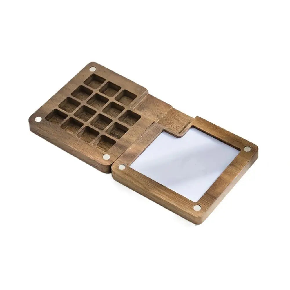 Magnetic Empty Wooden Art Supplies Portable Watercolor Painting Tray Palette Paint Box Painting Tool Oasis Select B