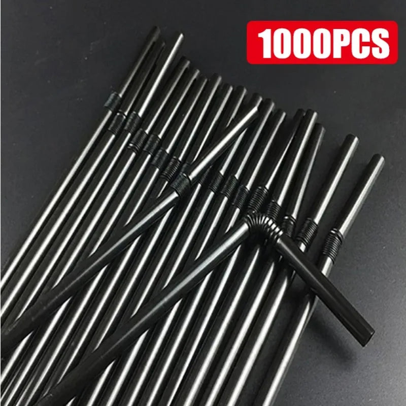 Multicolor Fluorescent Straws Bendable Drinking Straws Beverage Kunststof Straws Wedding Decor Kitchen Beverage Party Supplies Oasis Select black10