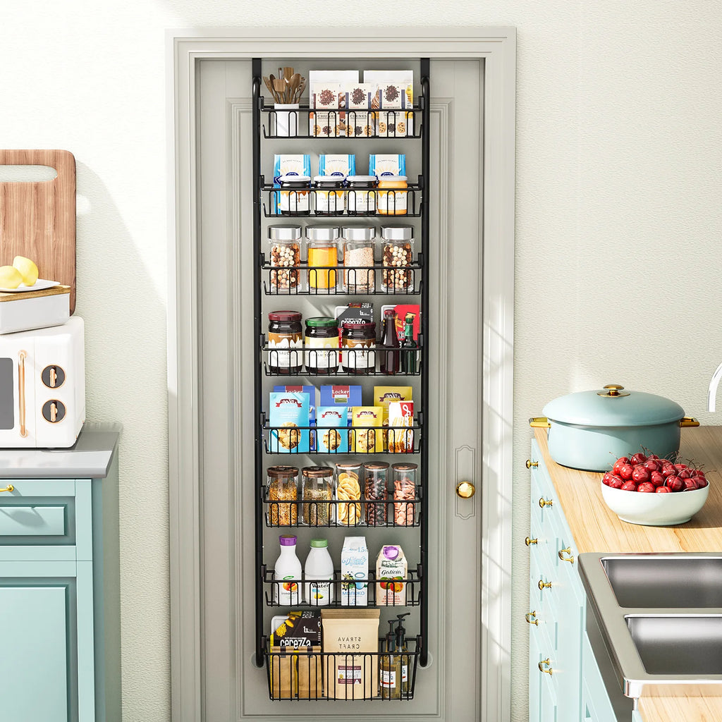 Hanging basket rack behind the door Household multi-layer non-punching storage basket Kitchen bathroom sundries basket Oasis Select