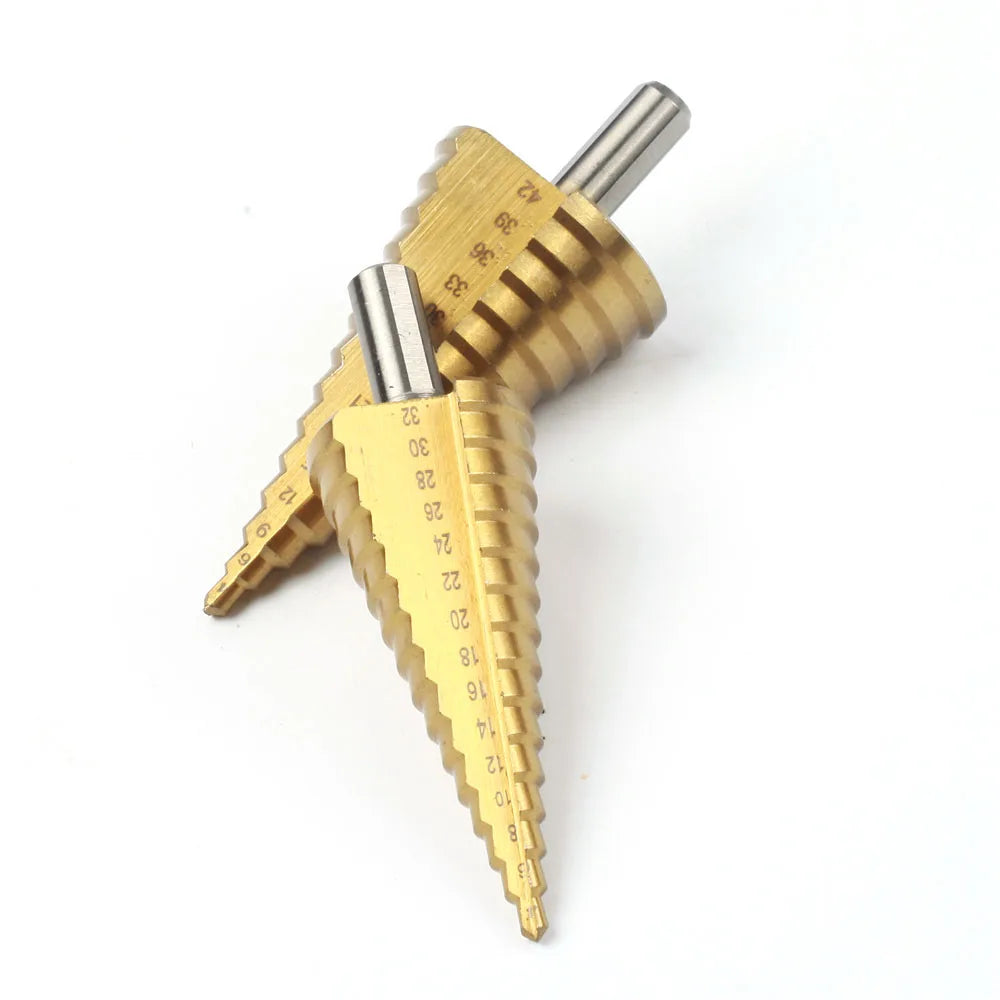 HSS Titanium Step Drill Bit 4-32/42mm – Metal & Wood Cone Drill Step Drill Bit Oasis Select