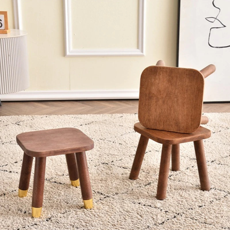small square stool, household shoe cabinet, children's foot pads, wooden low stool, simple shoe change wooden stool Oasis Select
