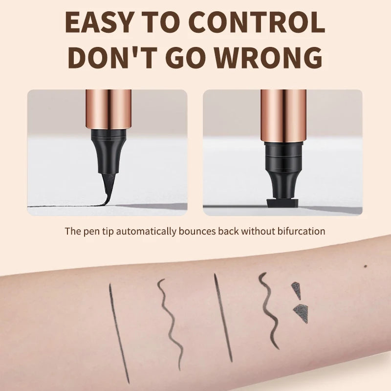 O'CHEAL Eyeliner Stamp Black Liquid Eyeliner Pen Waterproof Fast Dry Dual Head Eye Liner Pencil Make-up for Women Cosmetics Tool Oasis Select