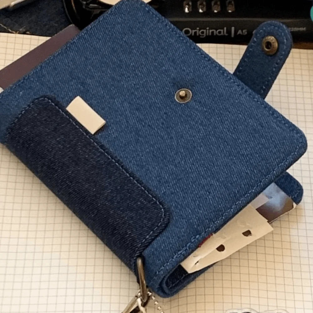 A7 Retro Denim Notebook Refillable Loose Leaf Handwritten Diary Reusable Casing Thick Paper Planner Journal Notebook Student Oasis Select
