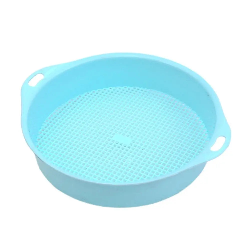 Sifting Tool Plastic Soil Sieve Sifter Multi-use Round Sand Screen Filter Manual Garden Mesh Pan Compost Oasis Select blue