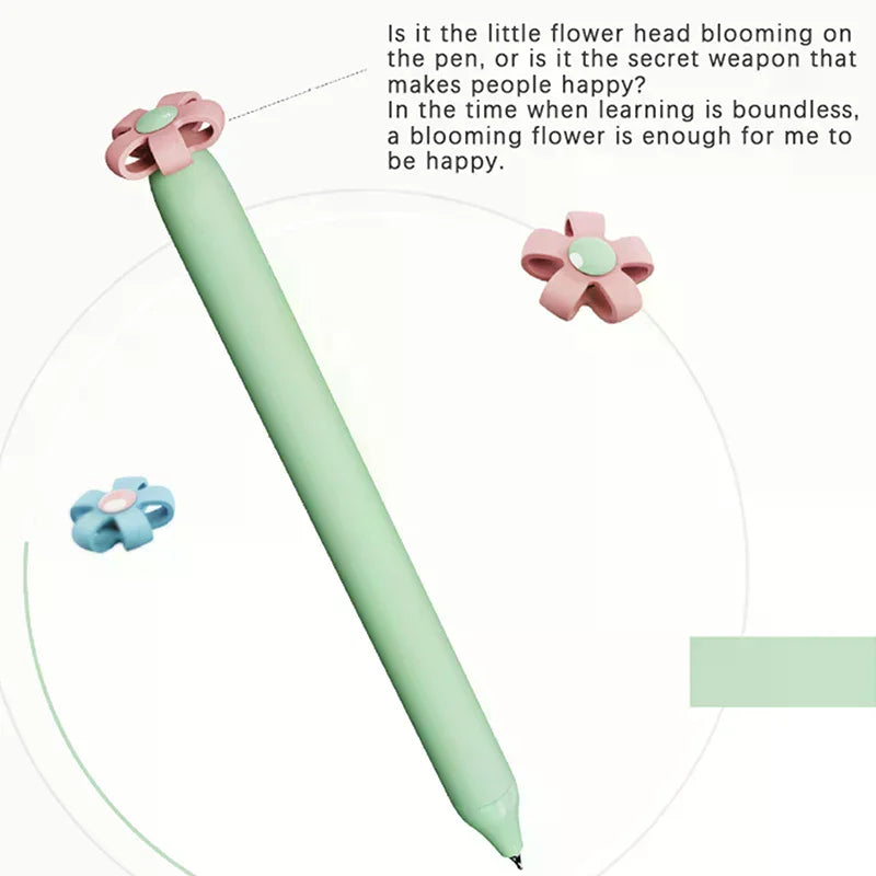 1/4Pcs Creative Small Flower-Shaped Push-Button 0.5mm Black Quiz Pen/Gift Pen/Stationery/Signature Pen Oasis Select