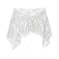 French Lacing Lace Mini Skirt Embroidery Irregular Hemline Ruched Skirts Y2K Streetwear Harajuku Lace Up Ruffles Skirt Oasis Select White One Size