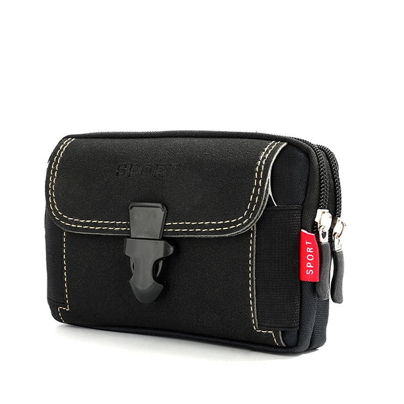 Men's PU Leather Fanny Pack | Travel & Running Waist Bag Fanny Pack Waist Bag Oasis Select Black 2