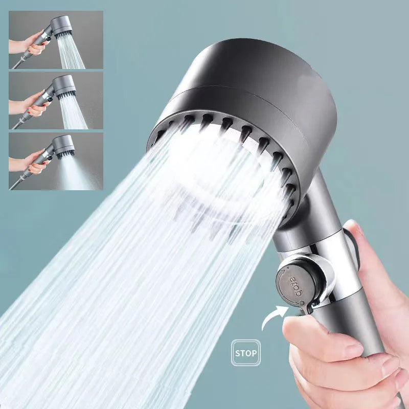 Pressurization Showerhead Three Level Adjustment Shower Knobs Head Massage Bathroom Shower Set Accessories Filter Showers Parts Oasis Select
