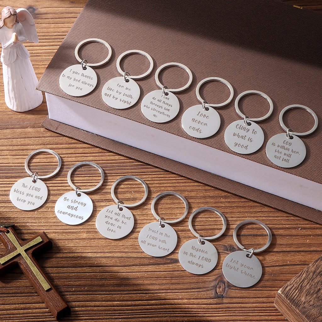 LTEIWFPE 24 Pcs Christian Keychain Bible Verse Keychains Bulk Religious Gifts Party Favors Scripture Quote Inspirational Tokens Oasis Select