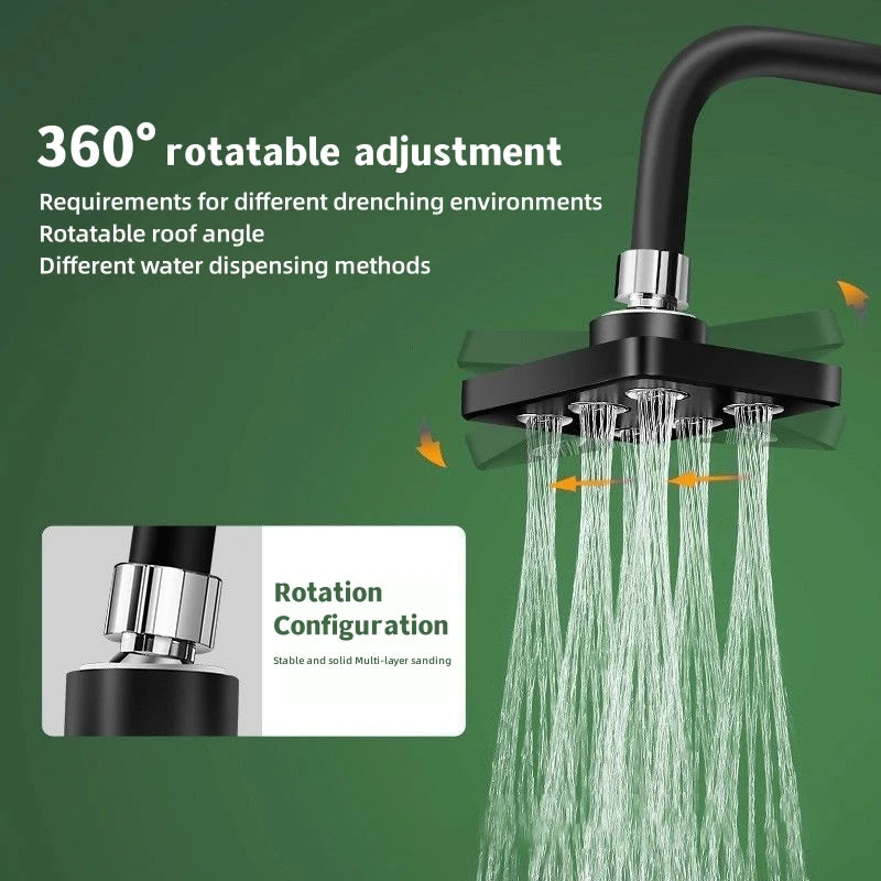 360° Mini-Surround Pressurized Shower Head Large Water Rain Shower Head Showerhead Shower Bathroom Accessories Oasis Select