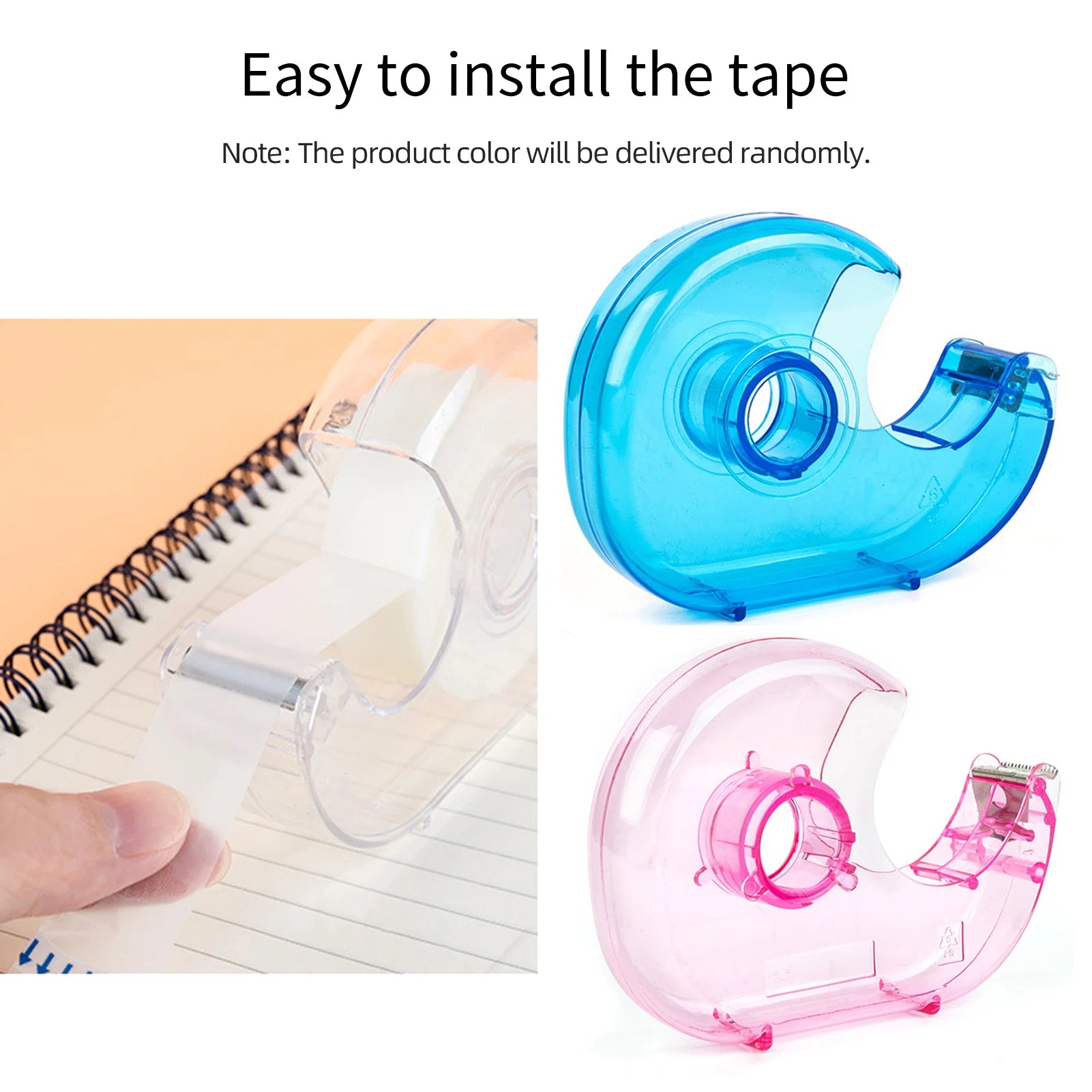 Transparent Desktop Tape Cutter Tape Hand Use Practical Plastic Adhesive Tape Dispenser Portable Lightweight for Office Home Oasis Select