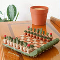 3D Printed Cactus Chess Set | Foldable Resin Desktop Ornament