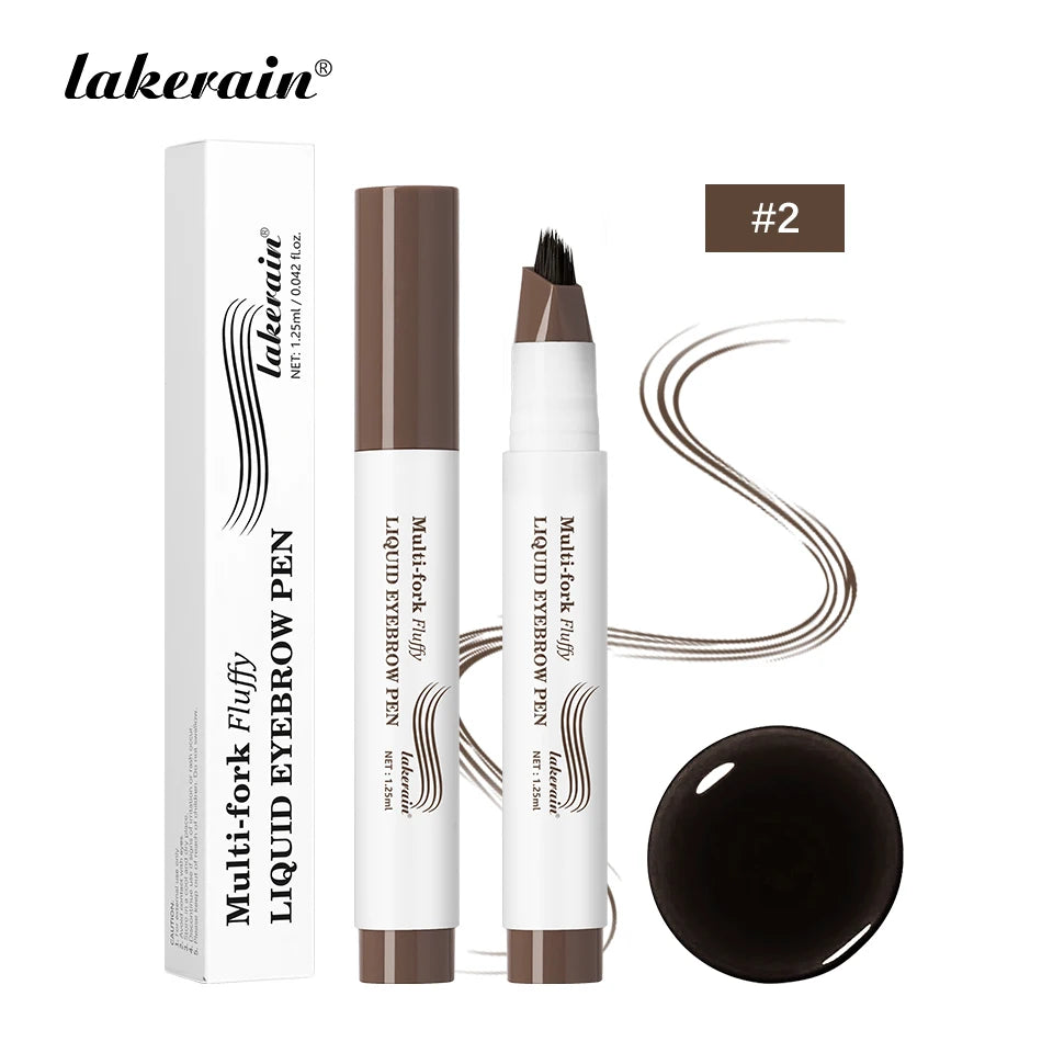 Waterproof Eyebrow Pencil Multi Forks Liquid Tattoo Pen Long Lasting Anti-smudged Natural Look Eyebrow Precise Makeup Oasis Select 2pcs Black Brown