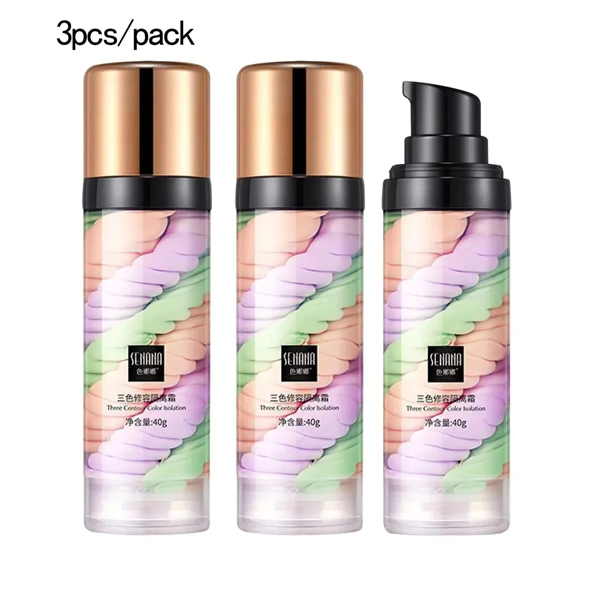 40g Three-Color BB Cream – Primer, Concealer & Brightener BB Cream Primer Oasis Select 3 Pcs