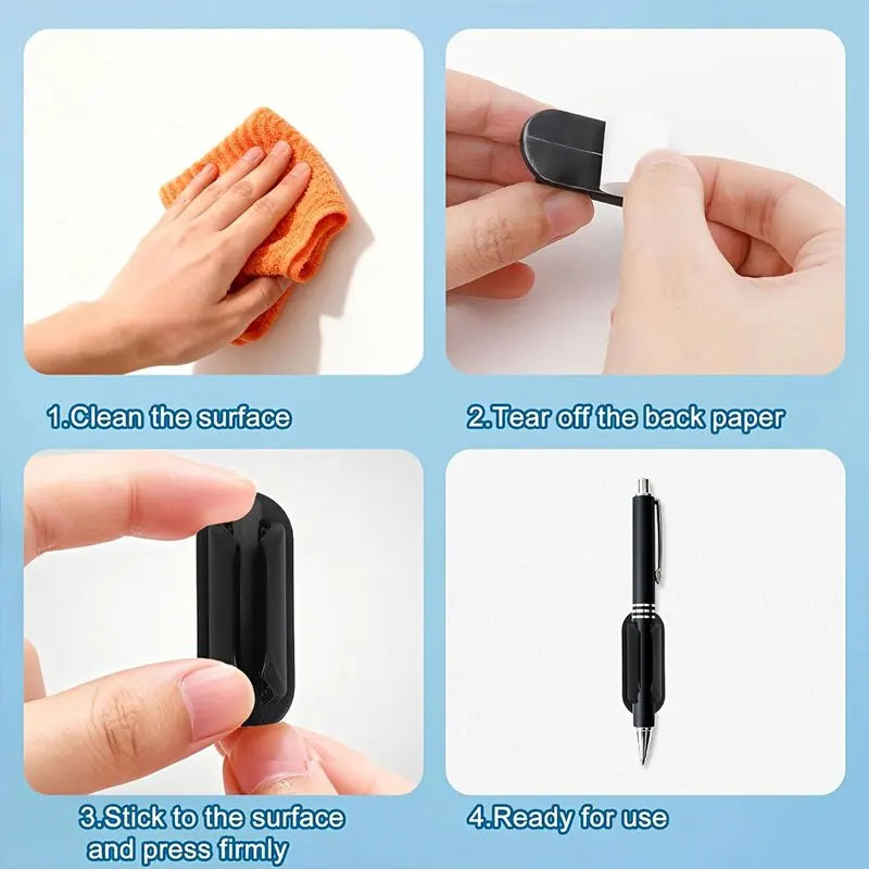 3/6Silicone Pen Holder Desktop Storage, Upgraded Self-adhesive Elastic Pen Holder, Suitable for Office, School, Classroom Walls Oasis Select