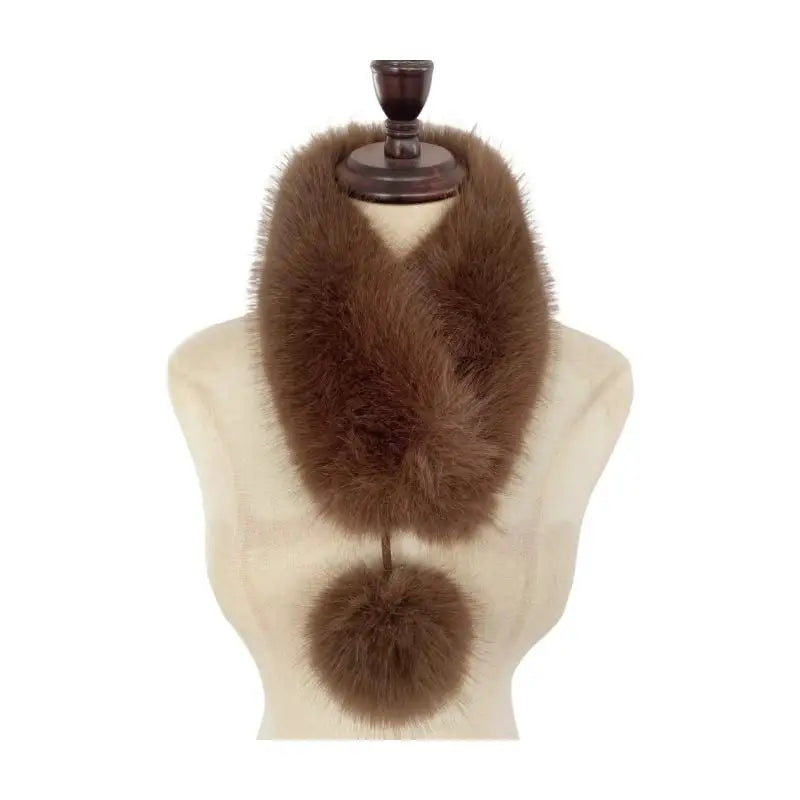 Women's Velvet Faux Fur Collar Scarf – Soft, Warm & Elegant
