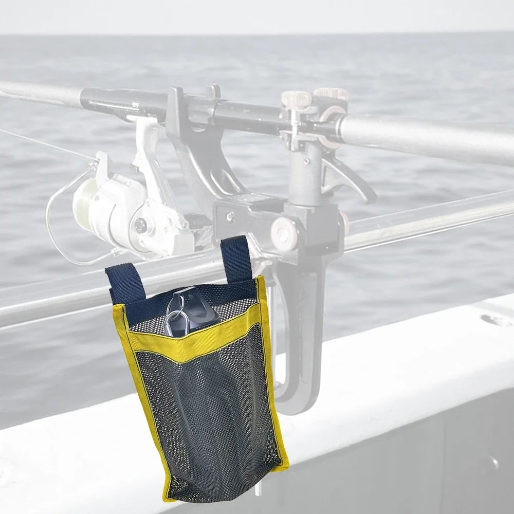 Dock Marine Boat Fishing Handrail Mesh Bag Camping Seat Rail Watercup Bag Swimming Beach Chair Rail Storage Bag Oasis Select