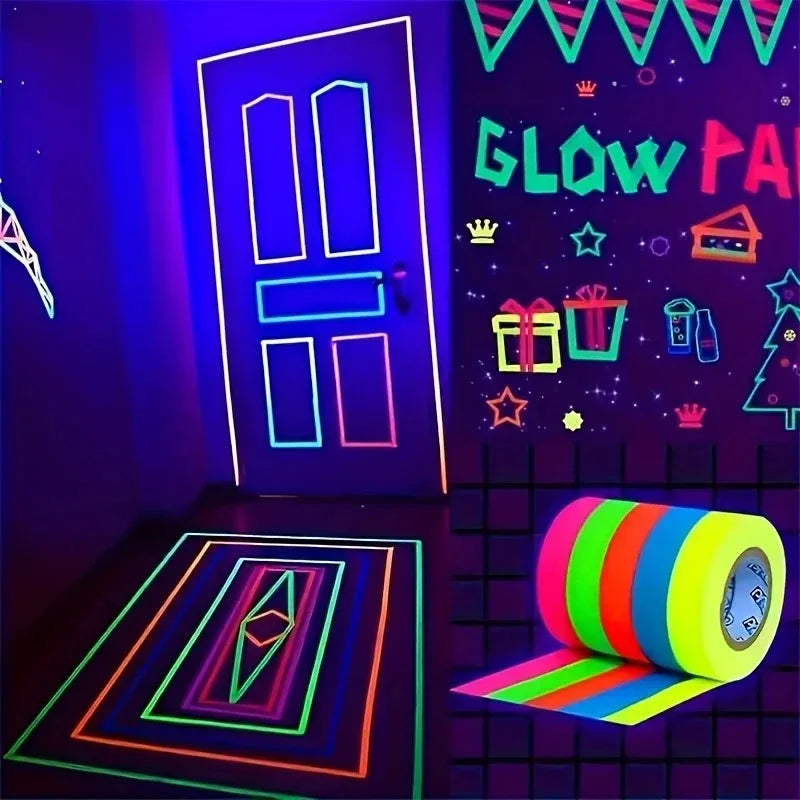 6-Color Fluorescent Tape Set – Crafts, Party & Classroom Fluorescent Craft Tape Oasis Select