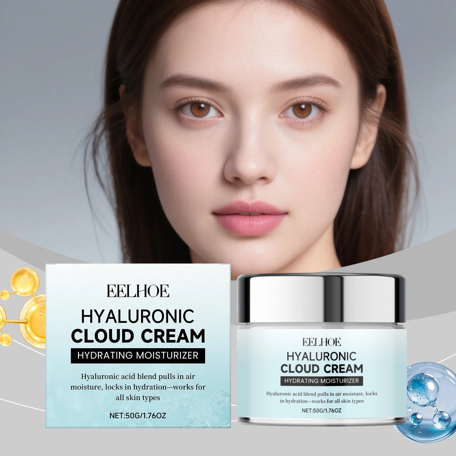 Hyaluronic Acid Facial Moisturizing Cream - Gently Nourishes and Hydrates, Leaves Skin Soft and Radiant, Ideal for Daily Care Oasis Select