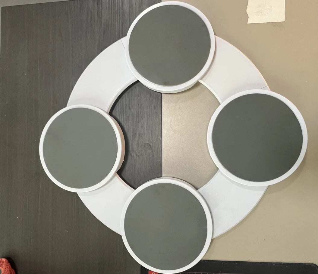 TheLazy Susan Revolution Table Rotating Meal Tray Portable Rotating Tray Oasis Select 4 white plates