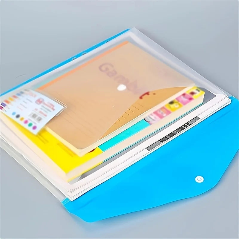 6Pcs A4 Binder Pocket Plastic Envelopes Expandable Binder Folders 6 Colors Stereoscopic Transparent File Bags with Index Labels Oasis Select