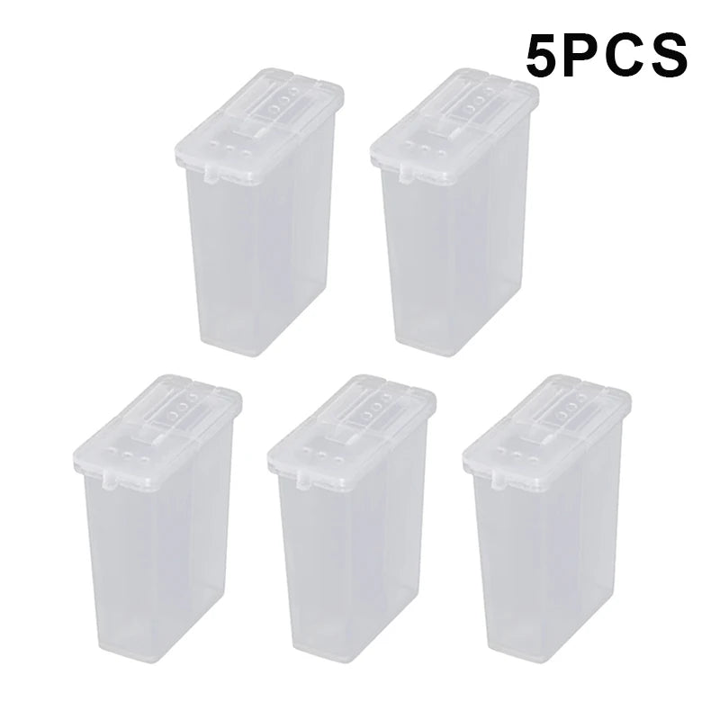 2 In 1 Multi-Purpose Camping Seasoning Shaker With Lid 2-Compartment Salt Pepper Spice Jar For Outdoor BBQ Cooking Storage Box Oasis Select 5pcs