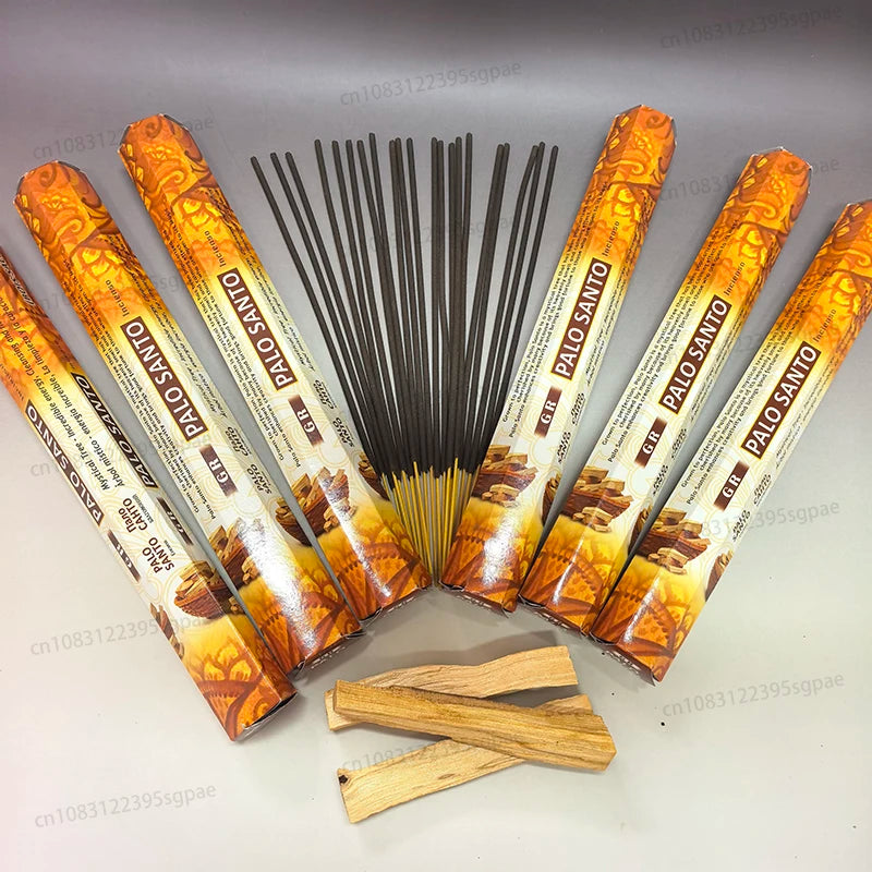 6 Boxes High-end Natural Palo Santo Incense Sticks，23cm Business Sandalo Dragons Blood White Sage Scents for Home Spa Meditation Oasis Select
