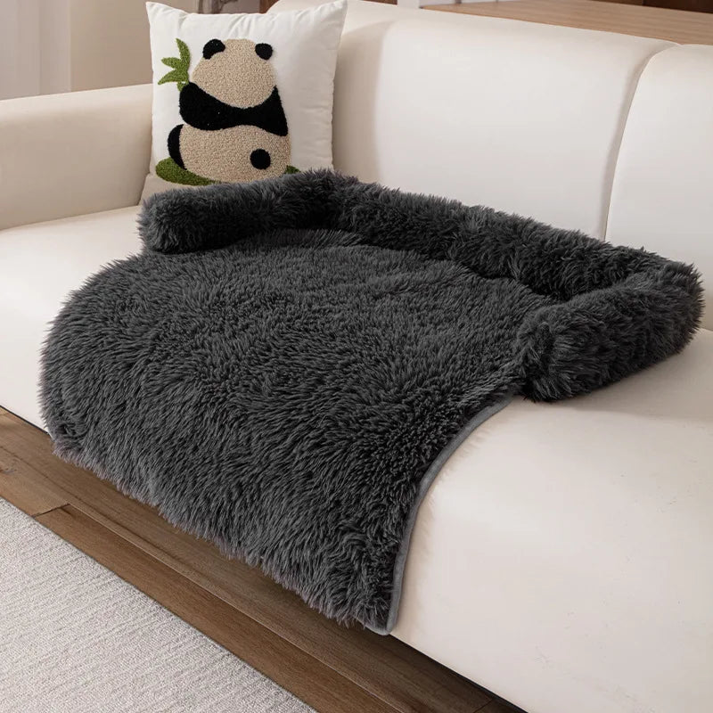 2025 New Style Sofa Pet Pad, Plush Dog Bed, Warm and Anti-slip Pet Sleeping Sofa Pad for Autumn and Winter Oasis Select black 75cm x 75cm