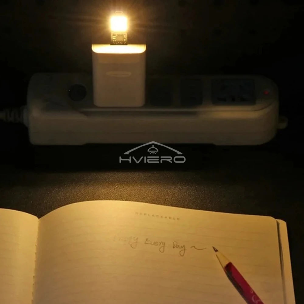 HVIERO Mini USB LED Night Light Touch Dimmer – Warm White