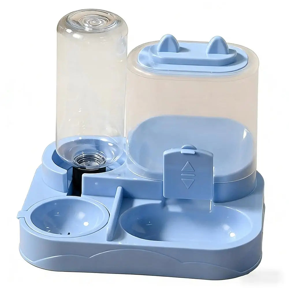 All-in-One Cat Feeder & Water Dispenser | Dual Bowl, 4 Colors Pet Feeder Dispenser Oasis Select sky blue