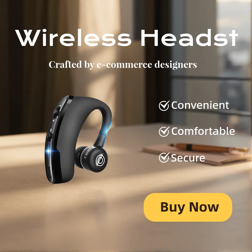 Single-Ear Driving Bluetooth Earphone for Hands-Free Communication Car Ear Hook Headset Wireless Headphones over Ear Gaming Oasis Select