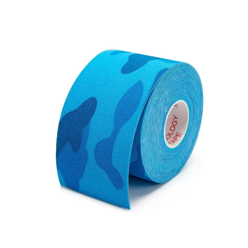 1pcs Sports Waterproof Kinesiology Tape Athletic Bandage Muscle Recovery Protector Strapping Pain Relief Tennis Gym Elastic Wrap Oasis Select Blue Camo 10CM