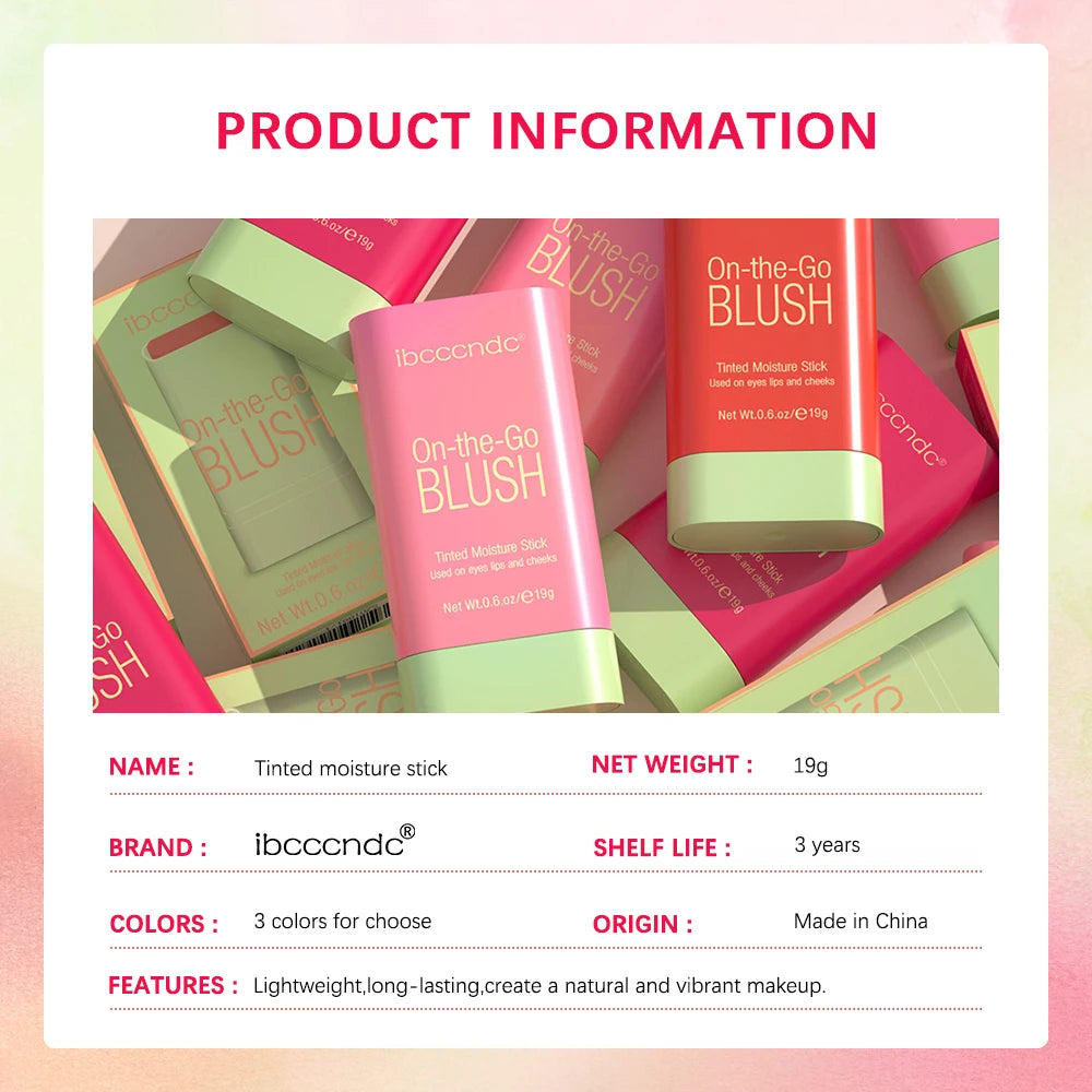 Make Up Functional Blush Stick Easy Color Rouge Blusher Cream Waterproof High Color Rendering Brightening Skin Tone Hot Oasis Select