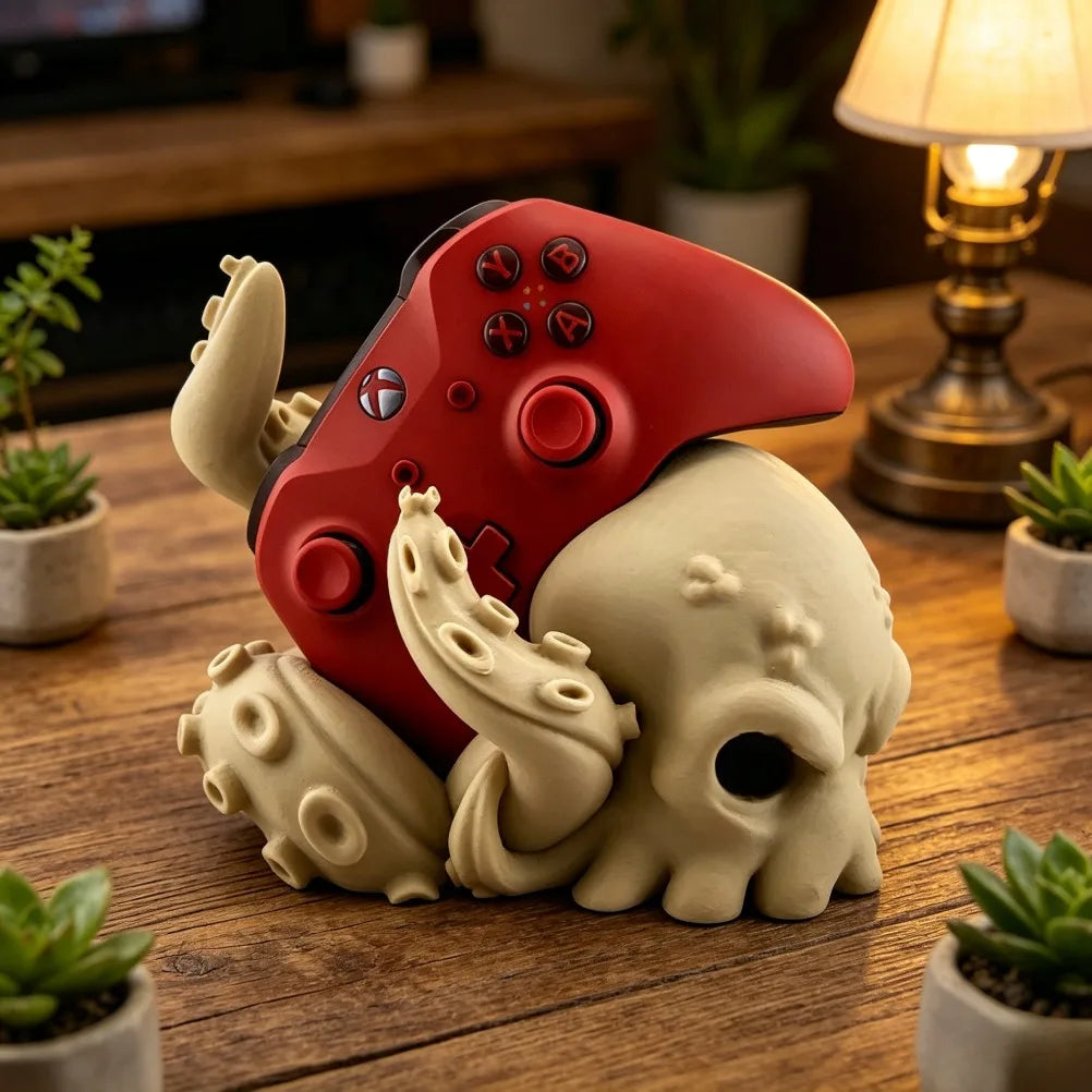 3D Printed Octopus Arm Controller Stand Universal Gamepad Holder Compatible with PS5 Xbox Creative Tentacle Shape Desk Ornament Oasis Select