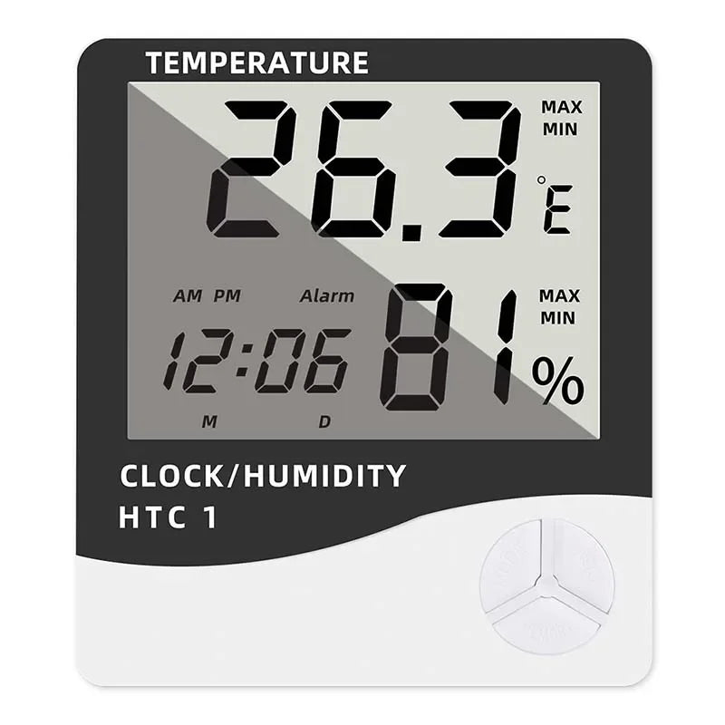 Indoor LCD Digital Thermometer Hygrometer - Electronic Temperature & Humidity Meter Sensor Gauge Weather Station for Home Oasis Select HTC-1
