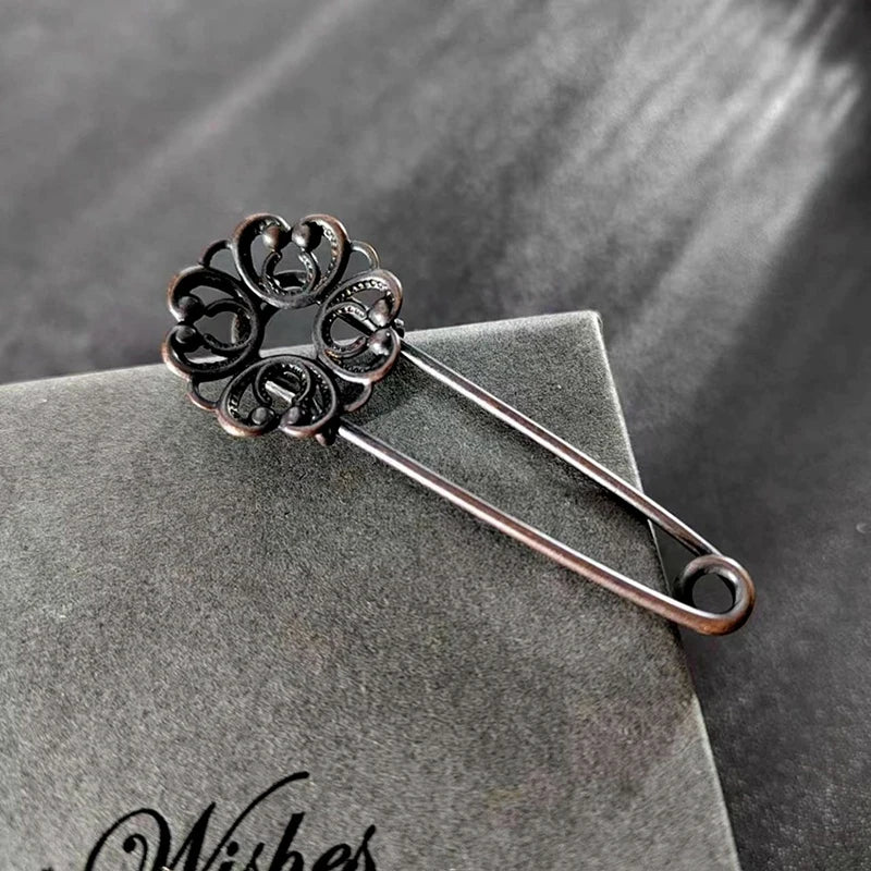SUSU 1pc Retro Large Pins For Clothing Metal Safety Pins Jeans Dress Scarf Adjustable Pins Accessories Oasis Select A5