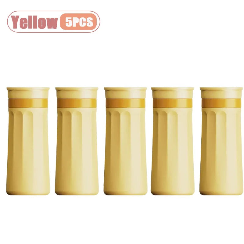 Squeeze Ice Cup Silicone Drink Cup Ice Maker Mold for Soda Juice Push Pop Ice Tray Outdoor Gym Cooling Summer Gadget Oasis Select Yellow-5PCS