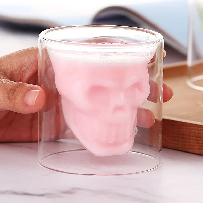 Skull Creative Glass Bar Clear Insulated Glass Skull Whiskey Liquor Beer Glass Shaped Glass Oasis Select