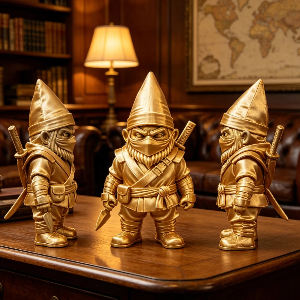 Ninja Gnome Figurines Warrior Dwarf Statues Fantasy Style Ornaments for Home Office Desktop Shelf and Garden Bonsai Decor Gifts Oasis Select